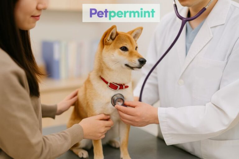 메리츠 펫보험 펫퍼민트 제휴병원에서 진료받고 있는 반려동물의 모습